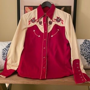 Scully Embroidered Western Shirt Ladies S